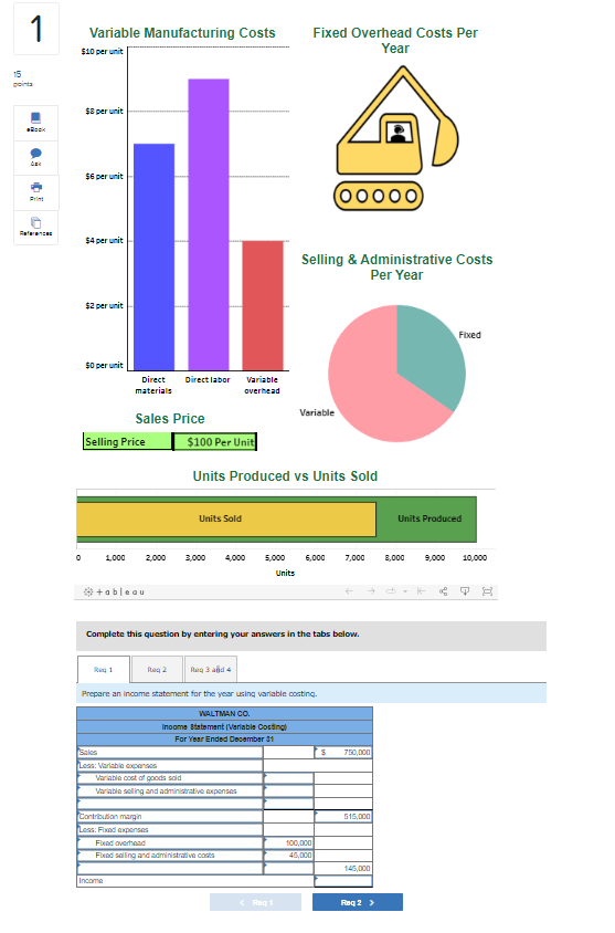  Units Produced vs Units Sold Complete this question by entering your