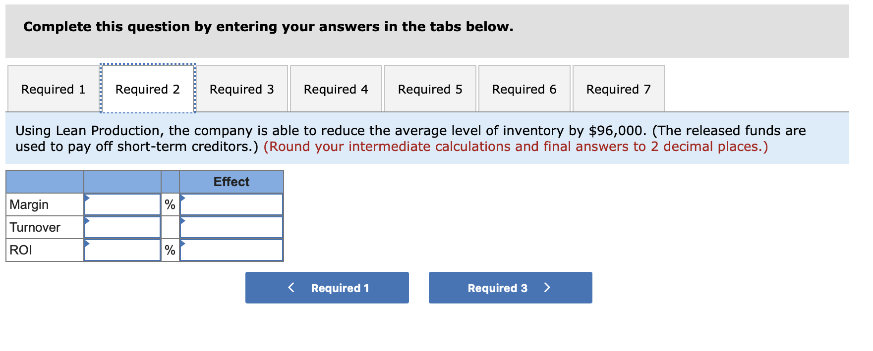 company had average operating assets of $504,000 during the year. Required: 1.