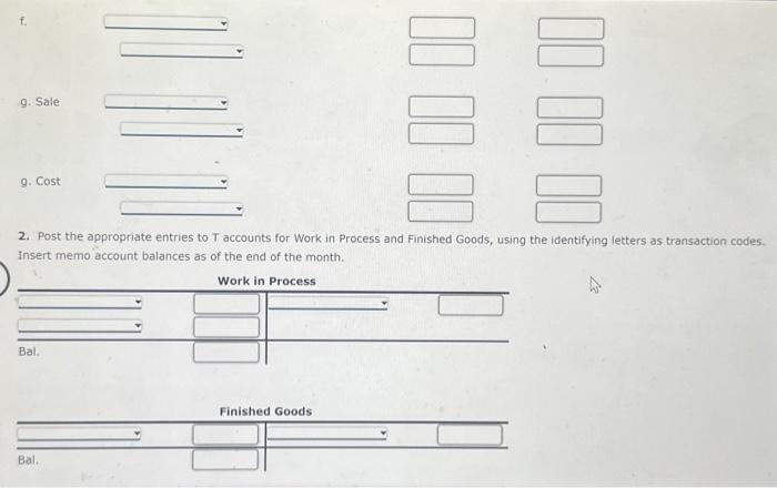 the first month of operations: a. Materials purchased on account, $3,200. b.