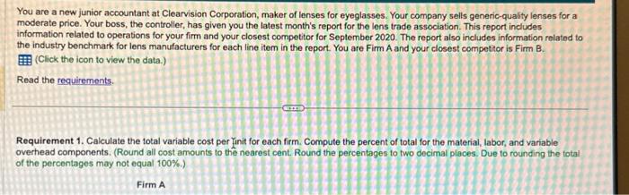 Wage rate Variable overhead rate Firm A GA Firm B 2.25 4.80