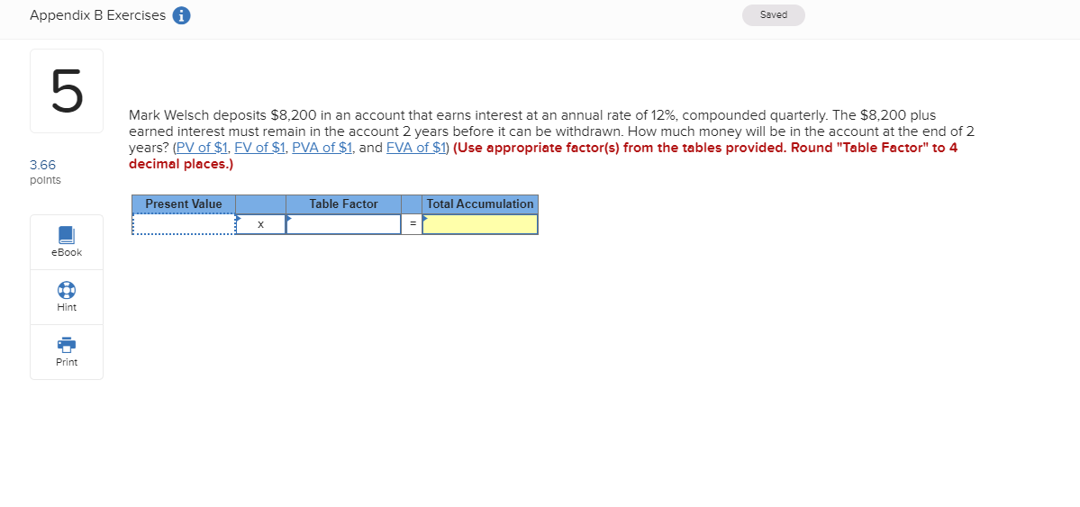  Appendix B Exercises i Saved Mark Welsch deposits $8,200 in an