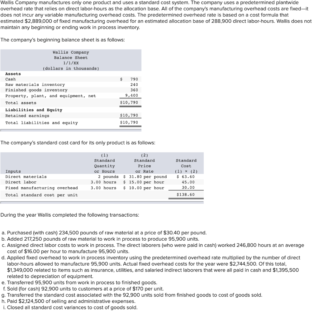  Required: 1. Compute all direct materials, direct labor, and fixed overhead