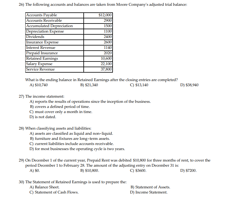 I need help doing these questions. thank you very much!! 26)