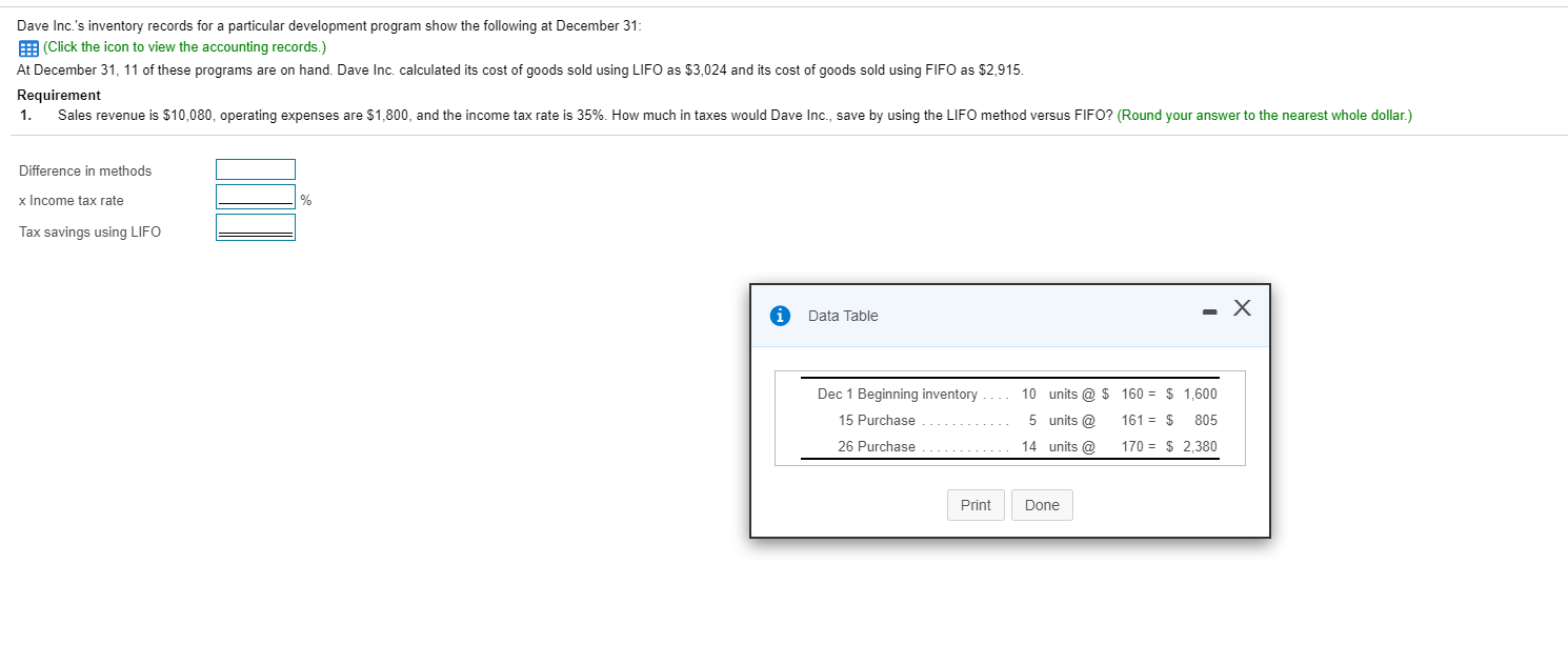  Dave Inc.'s inventory records for a particular development program show the