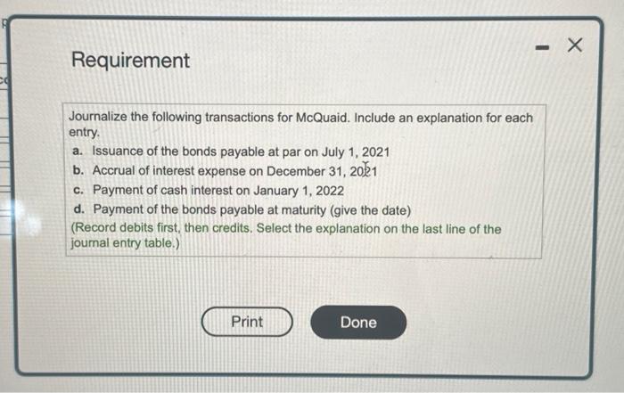 of $40,000 when the maket interest rate was 10%. McQusions fical yesr-end