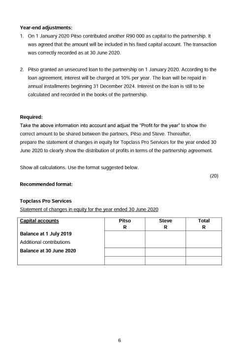 are partners operating a business Topclass Pro Services. The information that follows