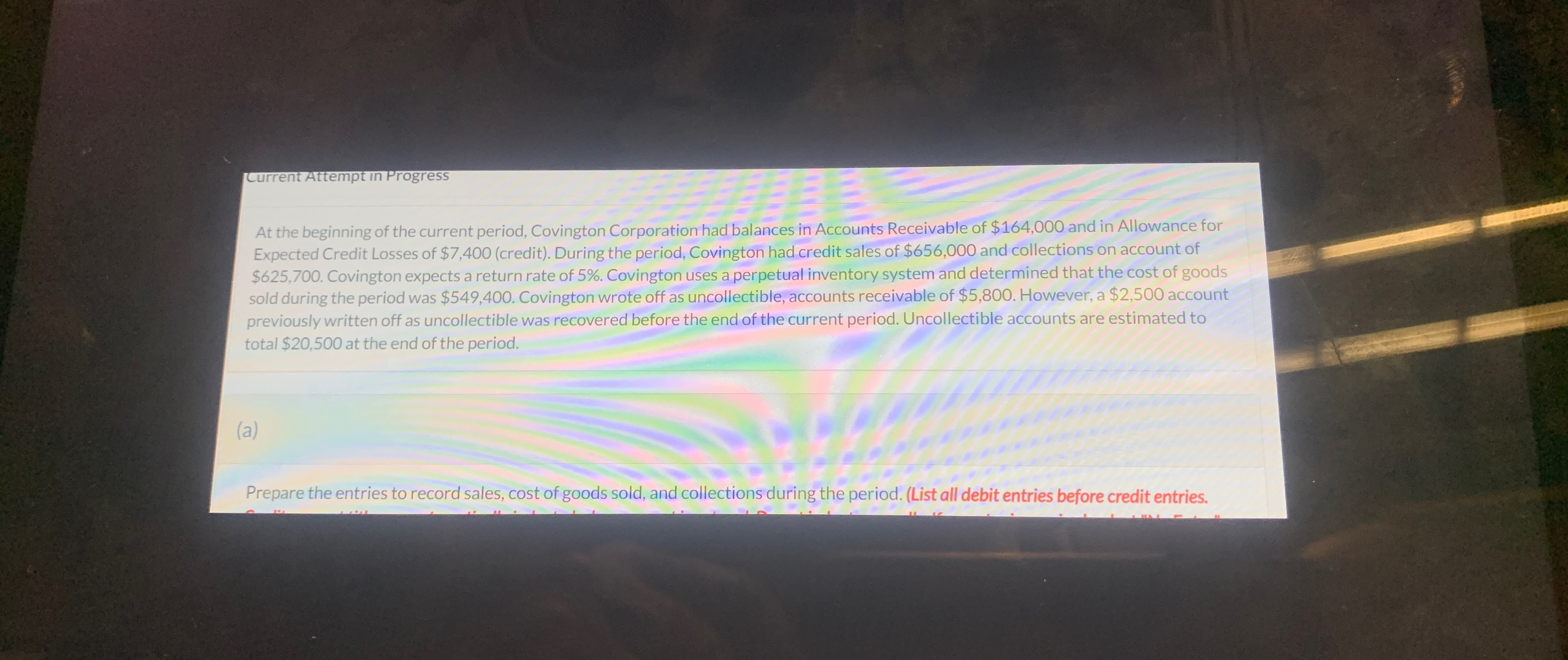  Current Attempt in Progress At the beginning of the current period,