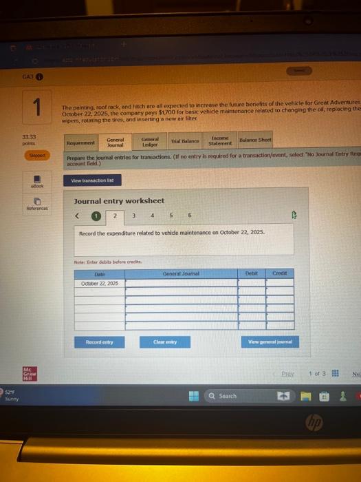 wehicle for Great Adventuren, In October 22,2025, the company poys $1,700 for