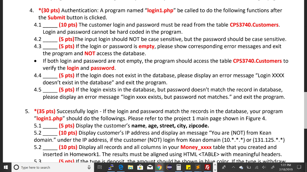 LANGUAGE PHP Need help with login1.php dbconfig.php $server ="imc.kean.edu" $login ="john"; $password