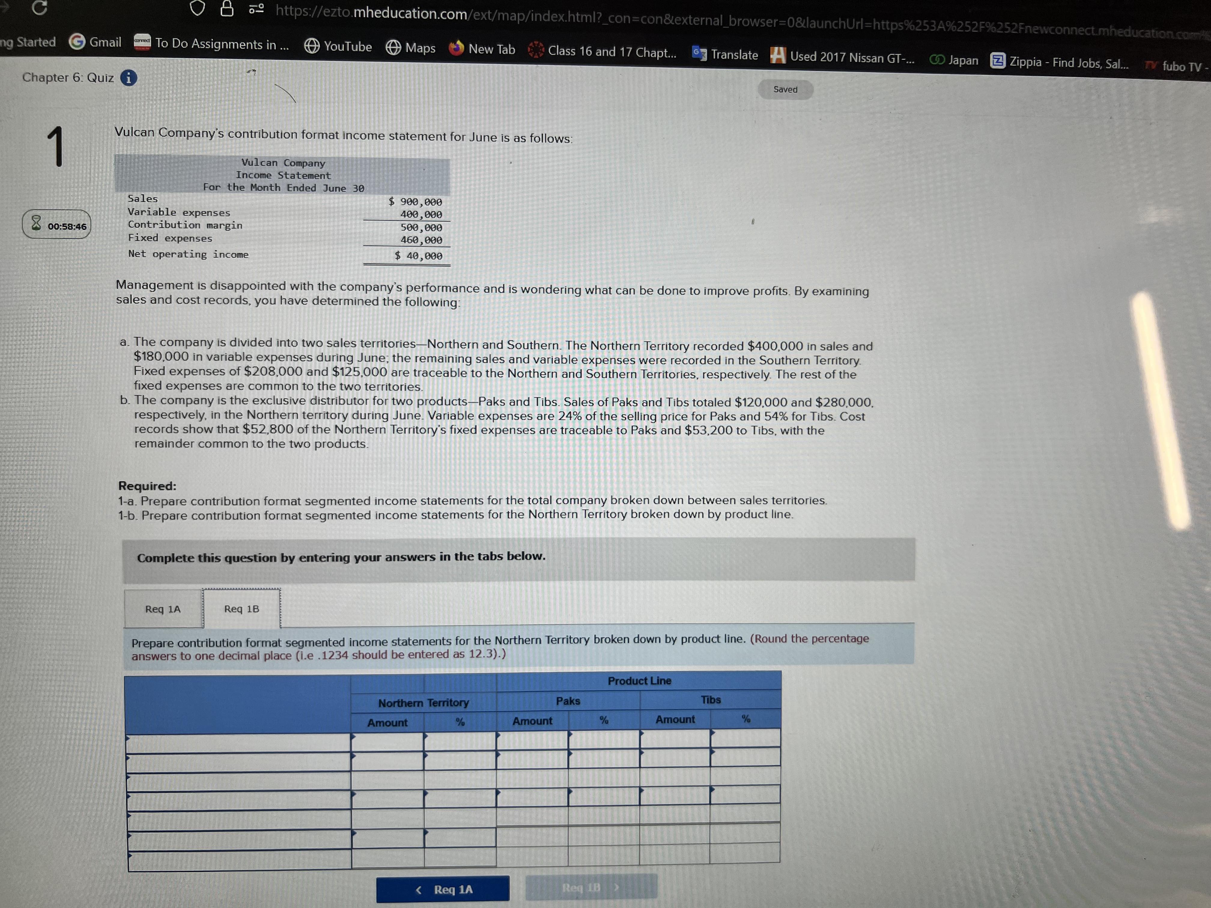  please help solve ,need correct answers.4 Vulcan Company's contribution format income