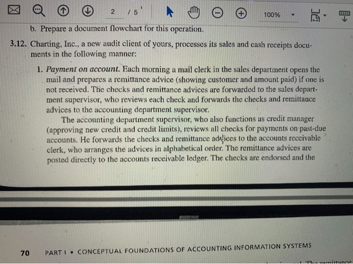  b. Prepare a document flowchart for this operation. 3.12. Charting, Inc.,