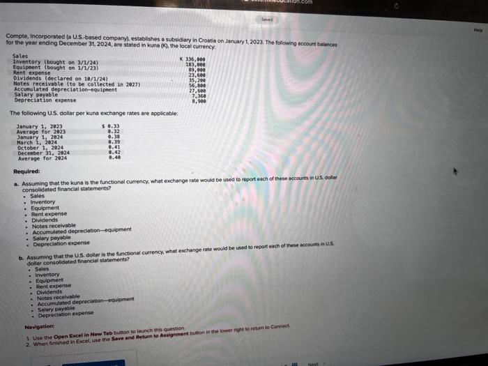  Hi, please help! Advanced Accounting, Chapters 9&10. Excel worksheet. Please include