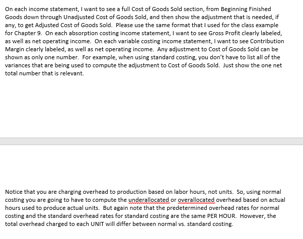 beginning of 2017, the company had no beginning Finished Goods inventory. For