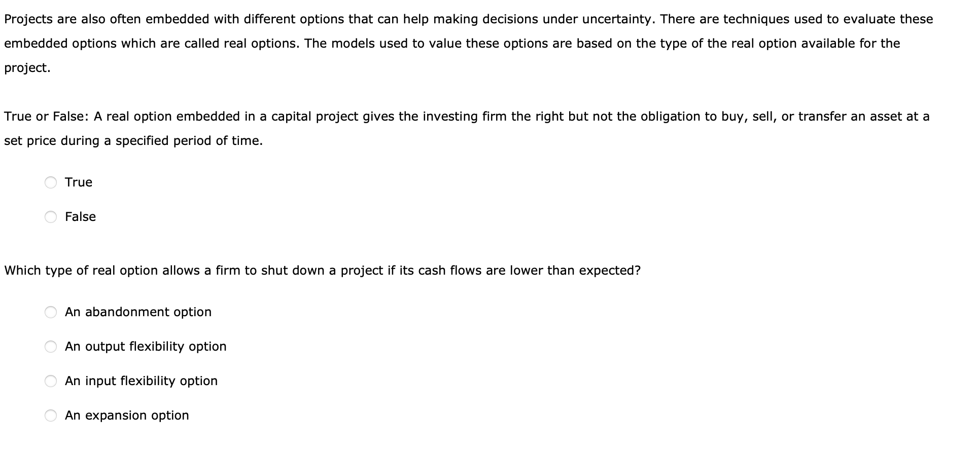  Projects are also often embedded with different options that can help