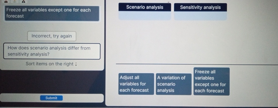  How does scenario analysis differ from sensitivity analysis? 