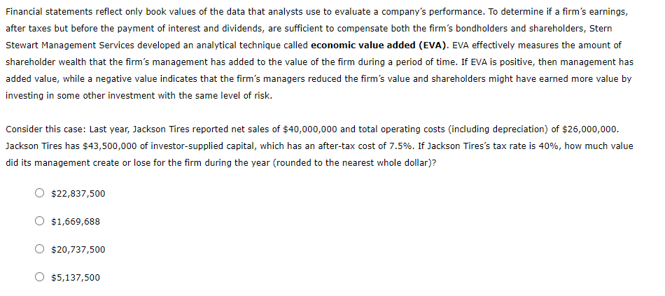  Financial statements reflect only book values of the data that analysts