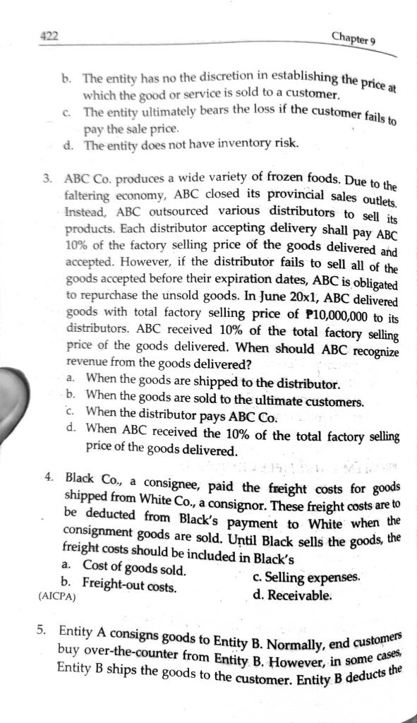 the consignor recognizes revenue equal to the gross amount of the consideration