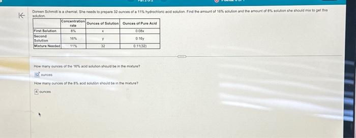  K Doreen Schmidt is a chemist. She needs to prepare 32