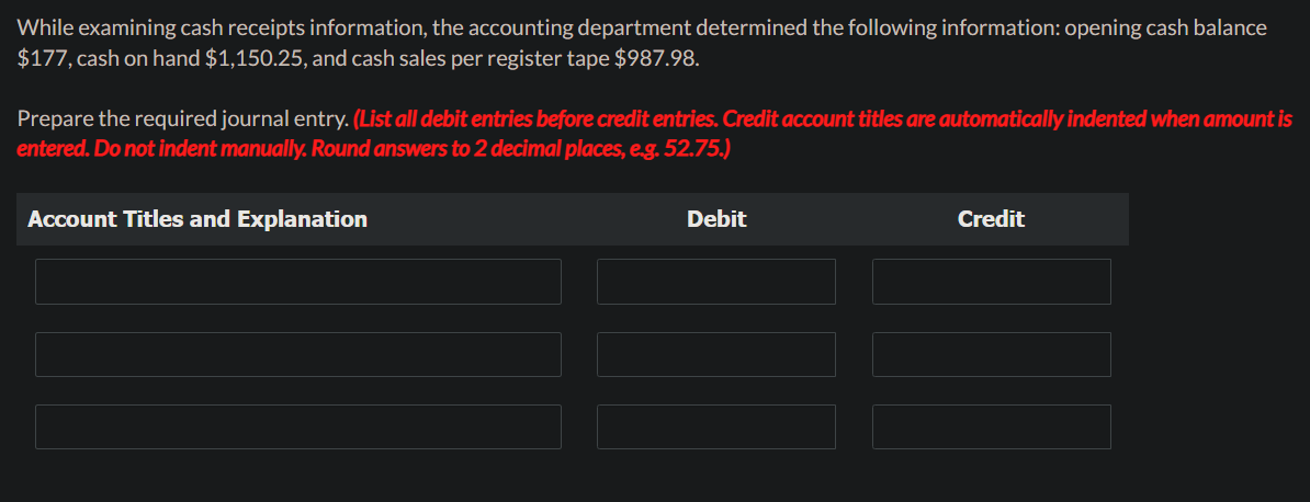 May you please help me with this? Thank you! While examining cash
