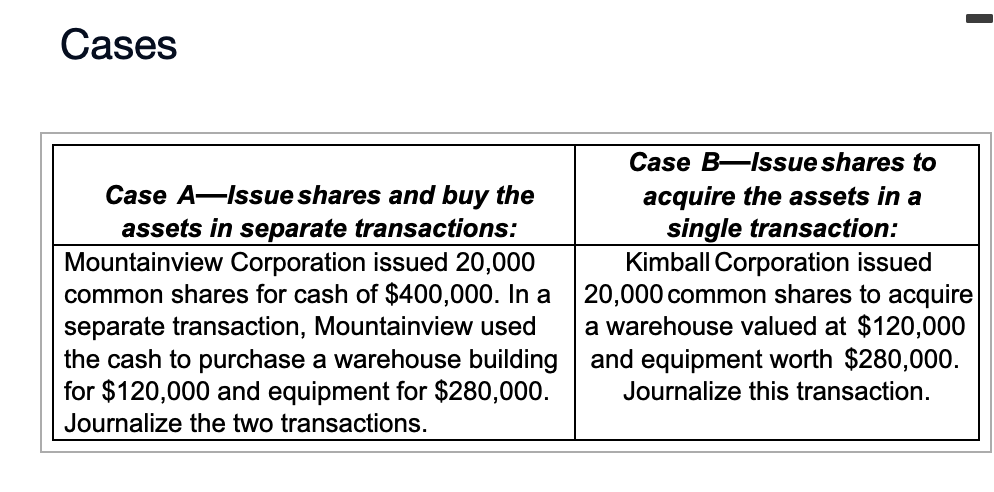  Cases This Short Exercise demonstrates the similarity and the difference between