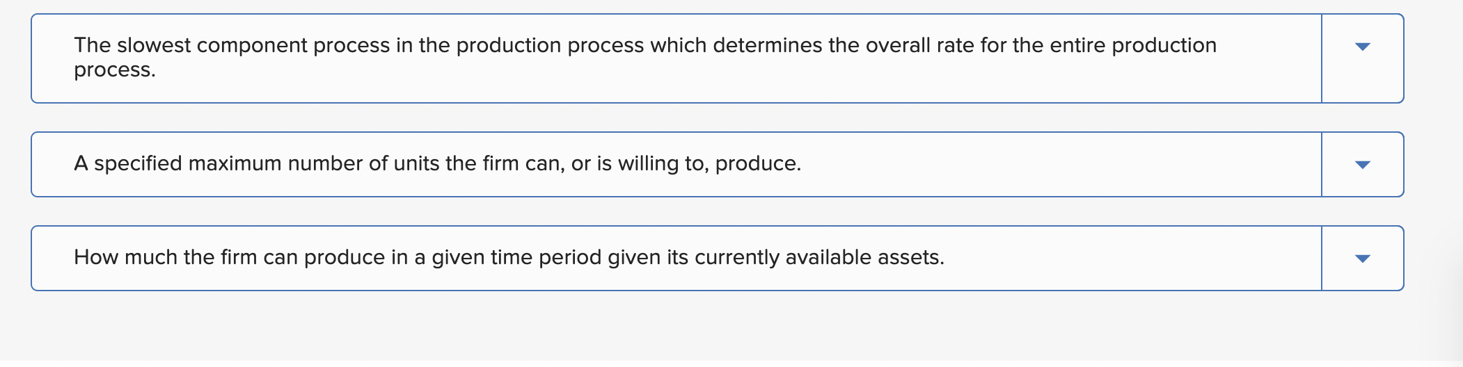 its definition. In order to do this, for each definition below, select