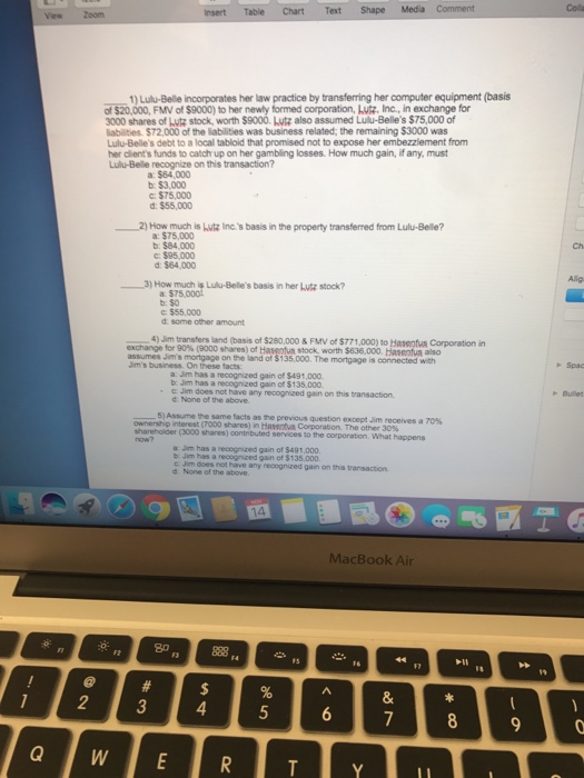  Insert Table Chart Text Shape Media Comment 1) Lulu-Belle incorporates her