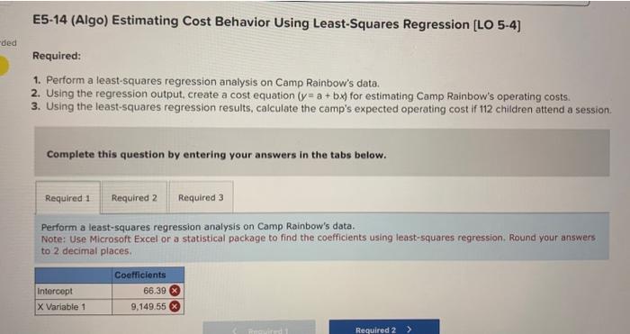 [The following information applies to the questions displayed below.] Camp Rainbow offers