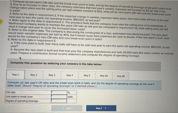 [LO6-1, LO6. 3, LO6-4, LO6-5, LO6-6, LO6-8] Northwood Company manufactures basketballs. The