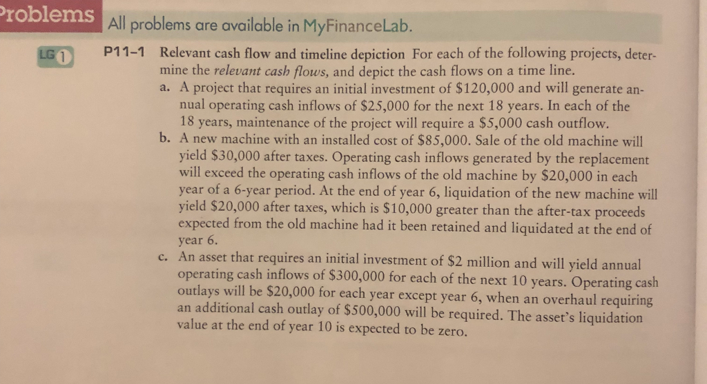  roblems All problems are available in MyFinanceLab. P11-1 Relevant cash flow