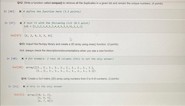 the function here (1.5 point ) In [9]: M \#test it with