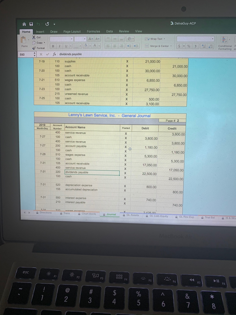 Date Description of the Transaction July 1 Borrow $35,000.00 from 1st Bank