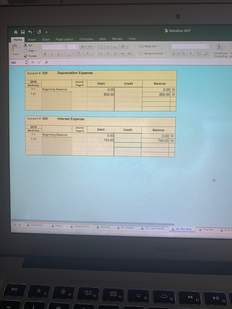 rental. July 3 Invoice a new customer $2,530.00 for a completed mowing