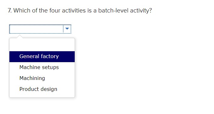 cost pools. The following additional information is available for the company as