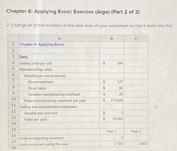  Chapter 6: Applying Excel: Exercise (Algo) (Part 2 of 2) 2.