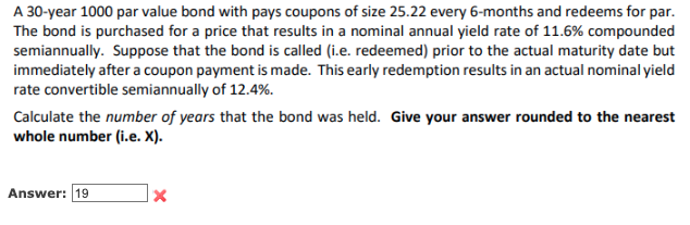 workings of each A bond pays coupons of size 30 every 6