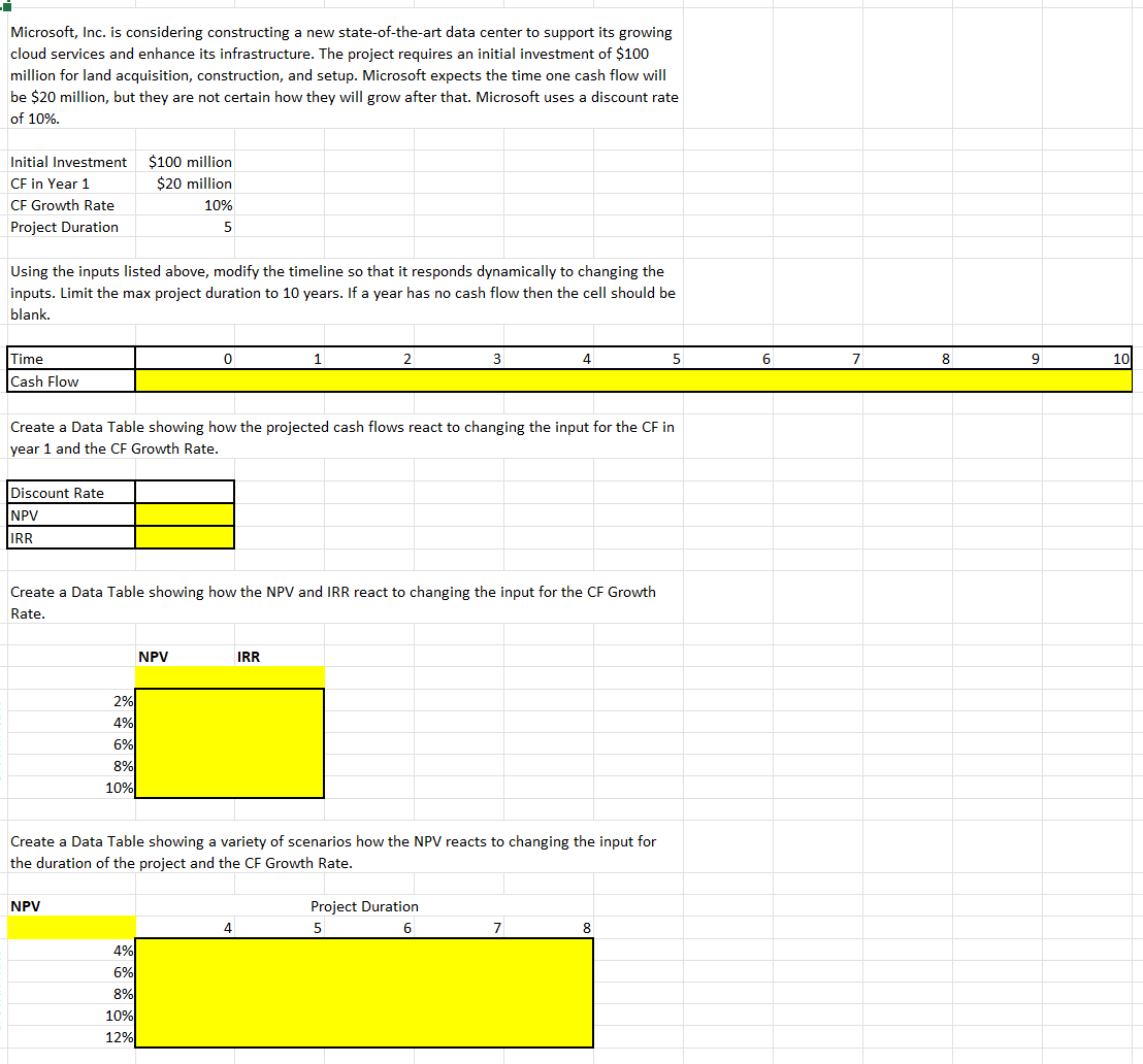  Microsoft, Inc. is considering constructing a new state-of-the-art data center to