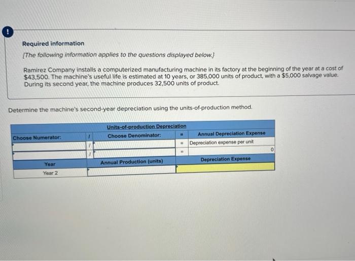 at a cost of $43,500. The machine's useful life is estimated at