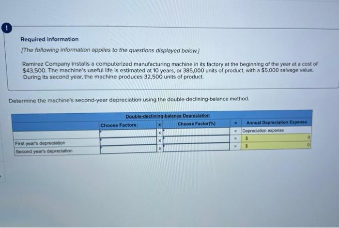 10 years, or 385,000 units of product. with a $5,000 salvage value.