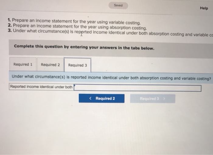per unit Manufacturing costs Direct materials Direct labor Overhead costs for the