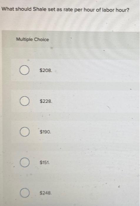 for next year using the following information: Labor rate, including fringe benefits