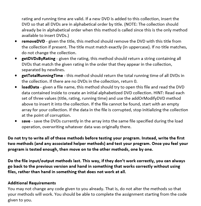 { // Fields: private String title; // Title of this DVD private