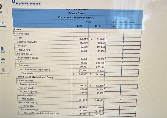 12-2) [The following information applies to the questions displayed below.] The balance