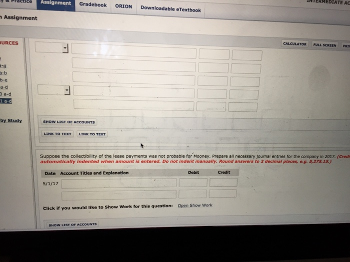 Leasing Company and Rode Company, a lessee. Commencement date Annual lease payment