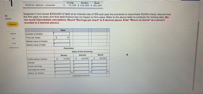 River Cruises is all-equity-financed. 10 points Number of whares Price per share