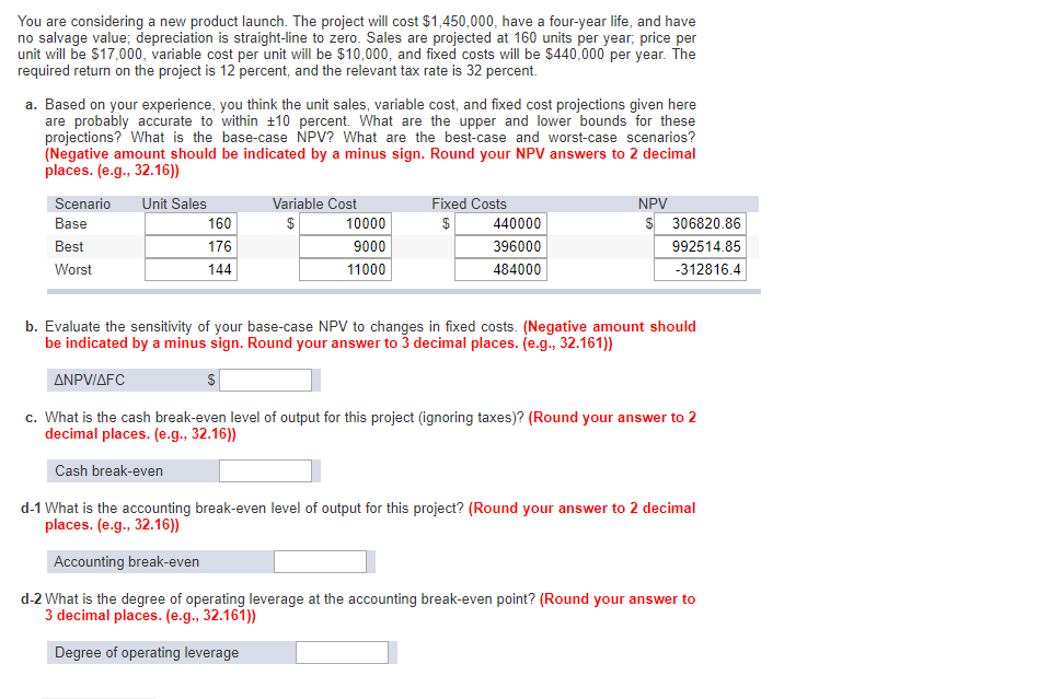 You are considering a new product launch. The project will cost $1,450,000,