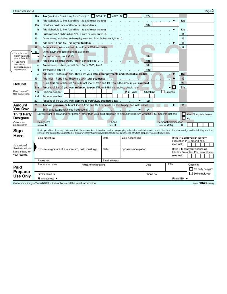 additional information you will need to prepare her return. . I am