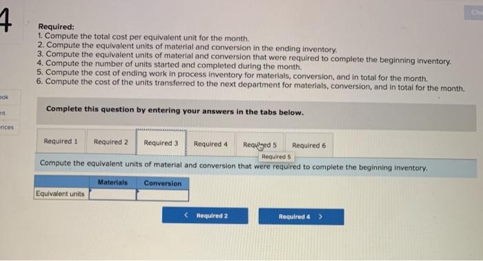 uses the FIFO method in its process costing system. The following data
