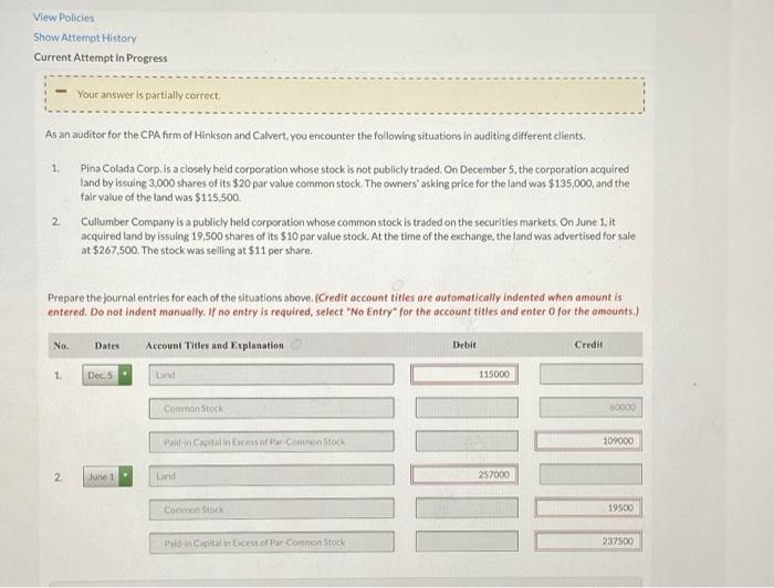  View Policies Show Attempt History Current Attempt in Progress Your answer