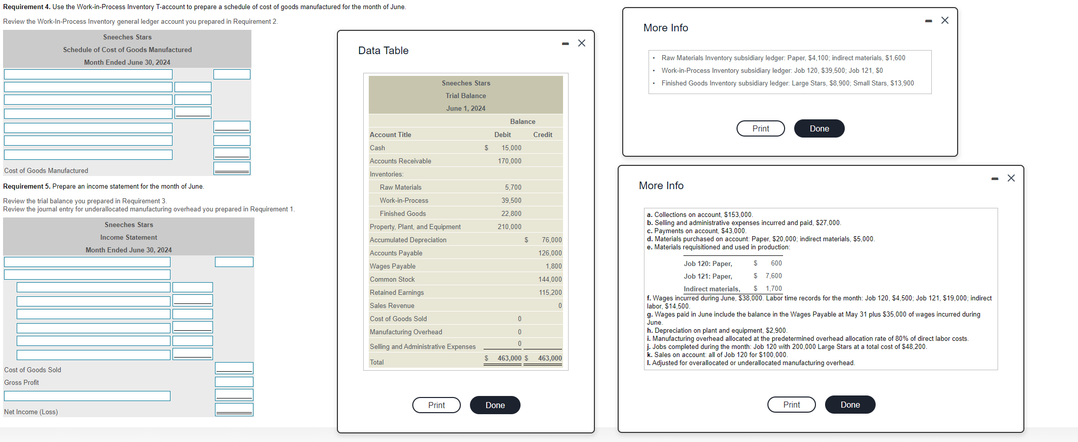 Requirement 4. Use the Work-in-Process Inventory T-account to prepare a schedule