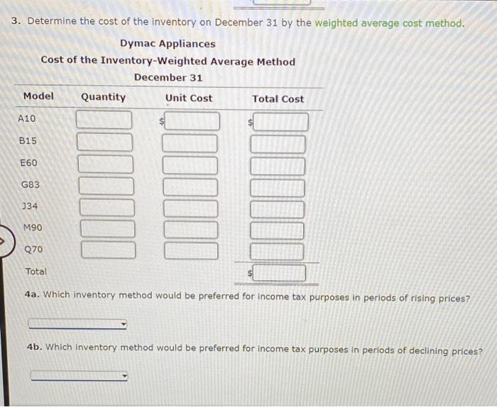 on December 31 by the first-in, first-out method. If the inventory of